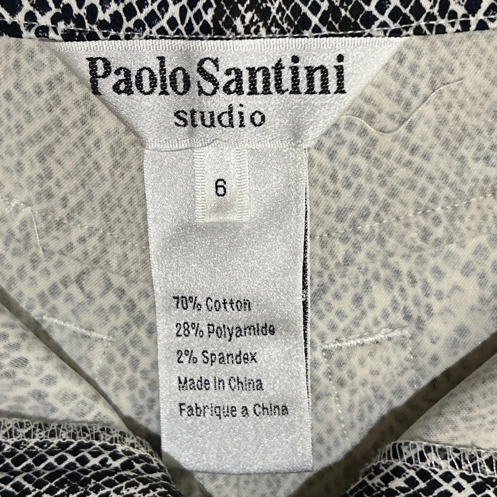 Paolo Santini Studio Snakeskin Print Suit Blazer Pants Womens Size 6 Stretch - Picture 7 of 15